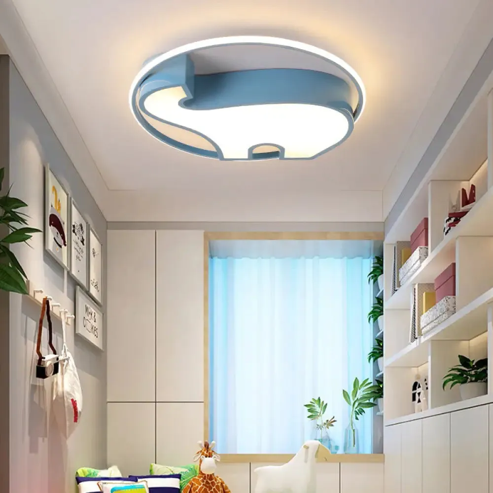 Acrylic Round Flush Mount Cartoon Ceiling Light for Bedroom