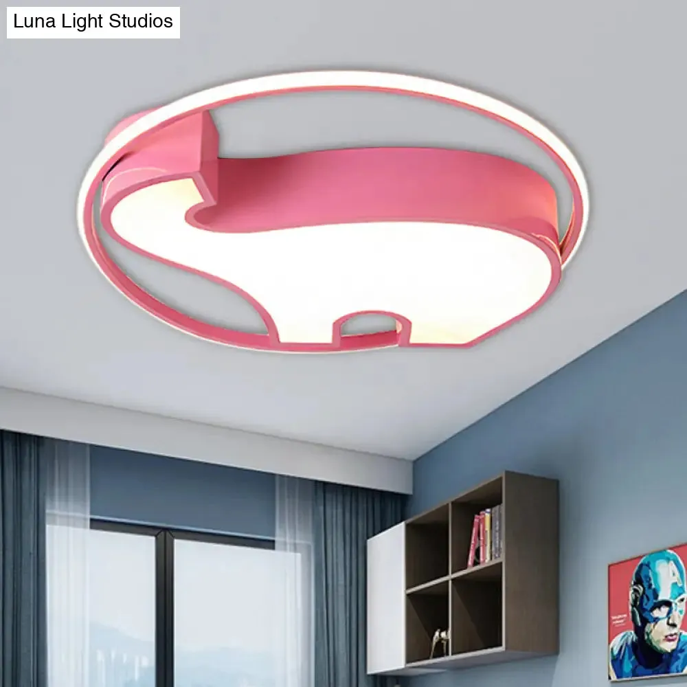 Acrylic Round Flush Mount Cartoon Ceiling Light for Bedroom