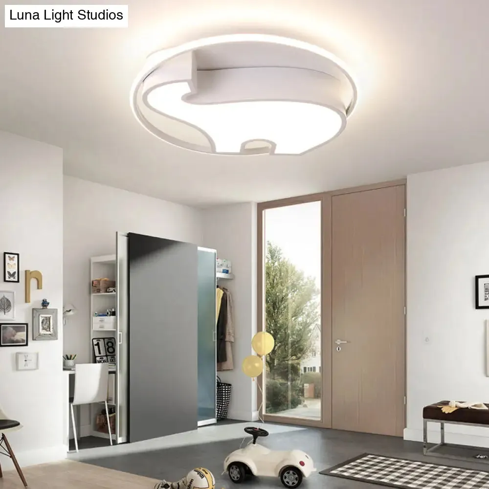 Acrylic Round Flush Mount Cartoon Ceiling Light for Bedroom