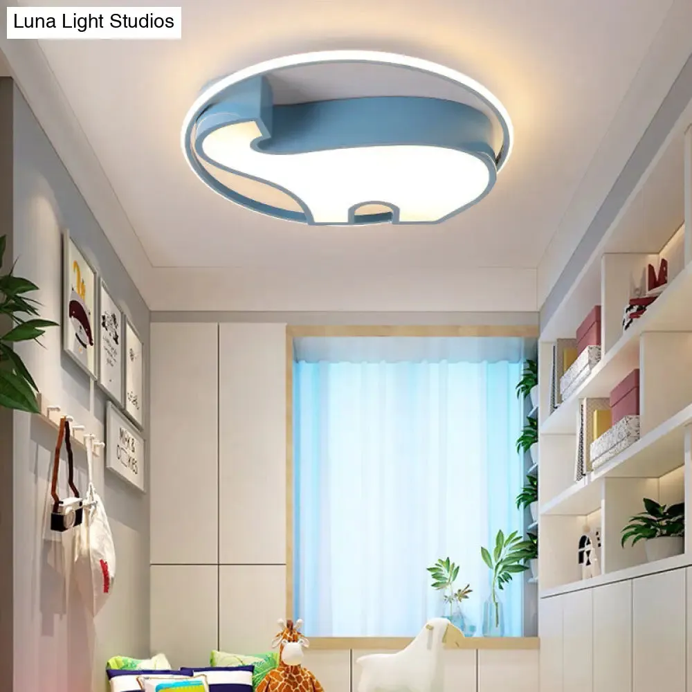 Acrylic Round Flush Mount Cartoon Ceiling Light for Bedroom