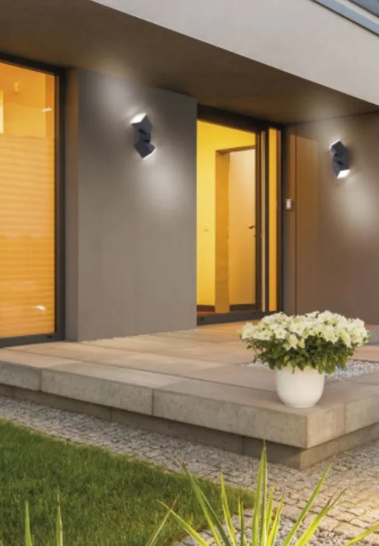 Adjustable Outdoor Wall Light In Anthracite with Twilight & Motion Sensor - ID 10779