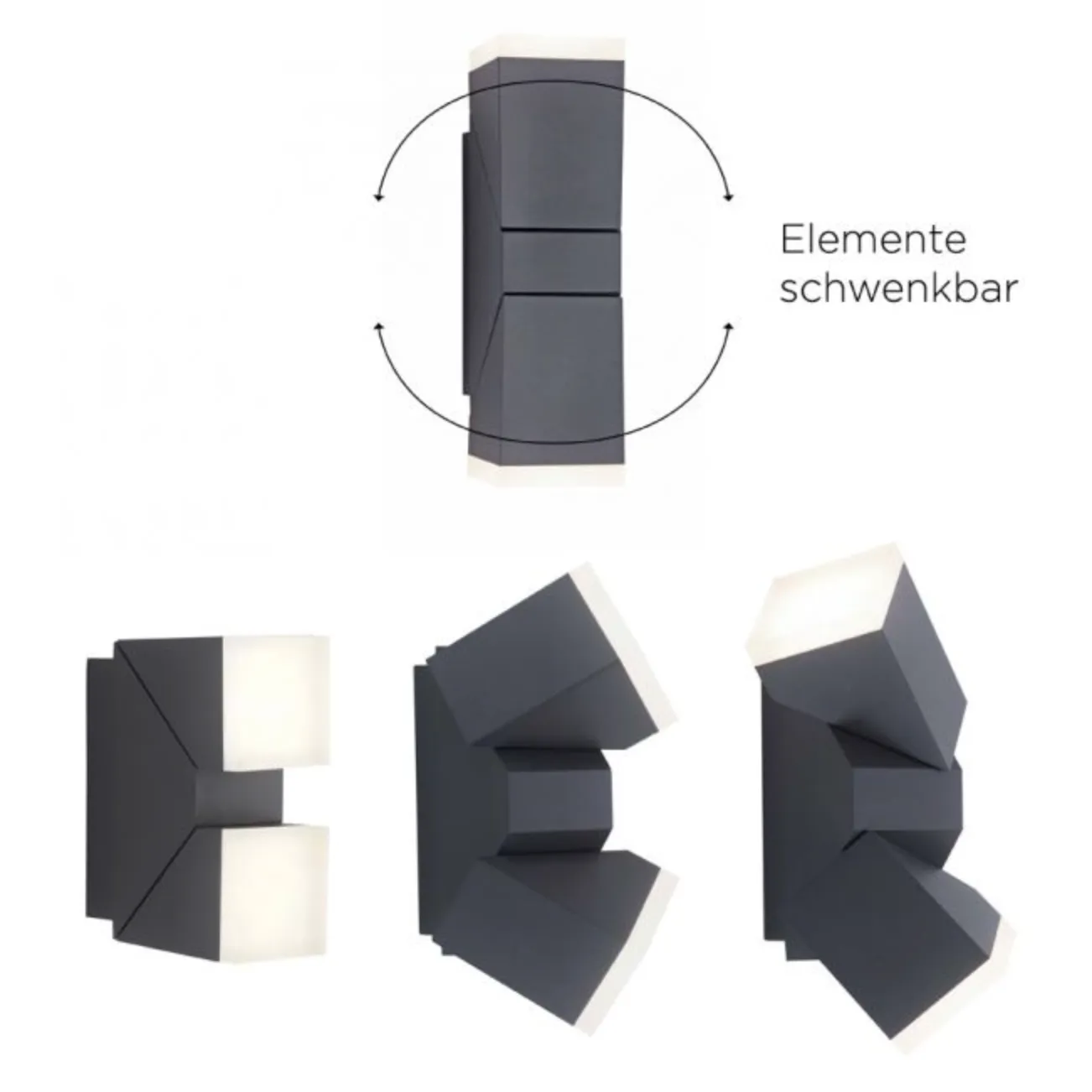 Adjustable Outdoor Wall Light In Anthracite with Twilight & Motion Sensor - ID 10779