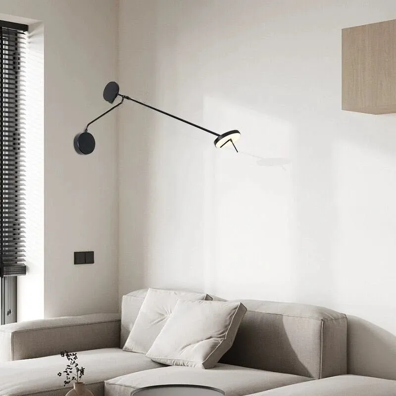 Adjustable Swing Arm Black Wall Lamp