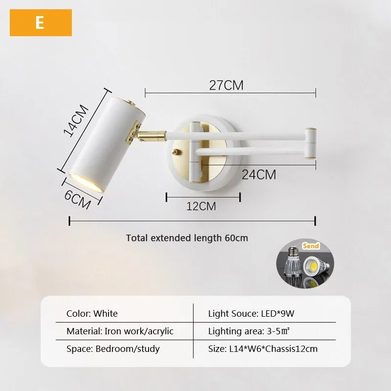 Adjustable Swing Wall Lamp for Home and Hotel Decor