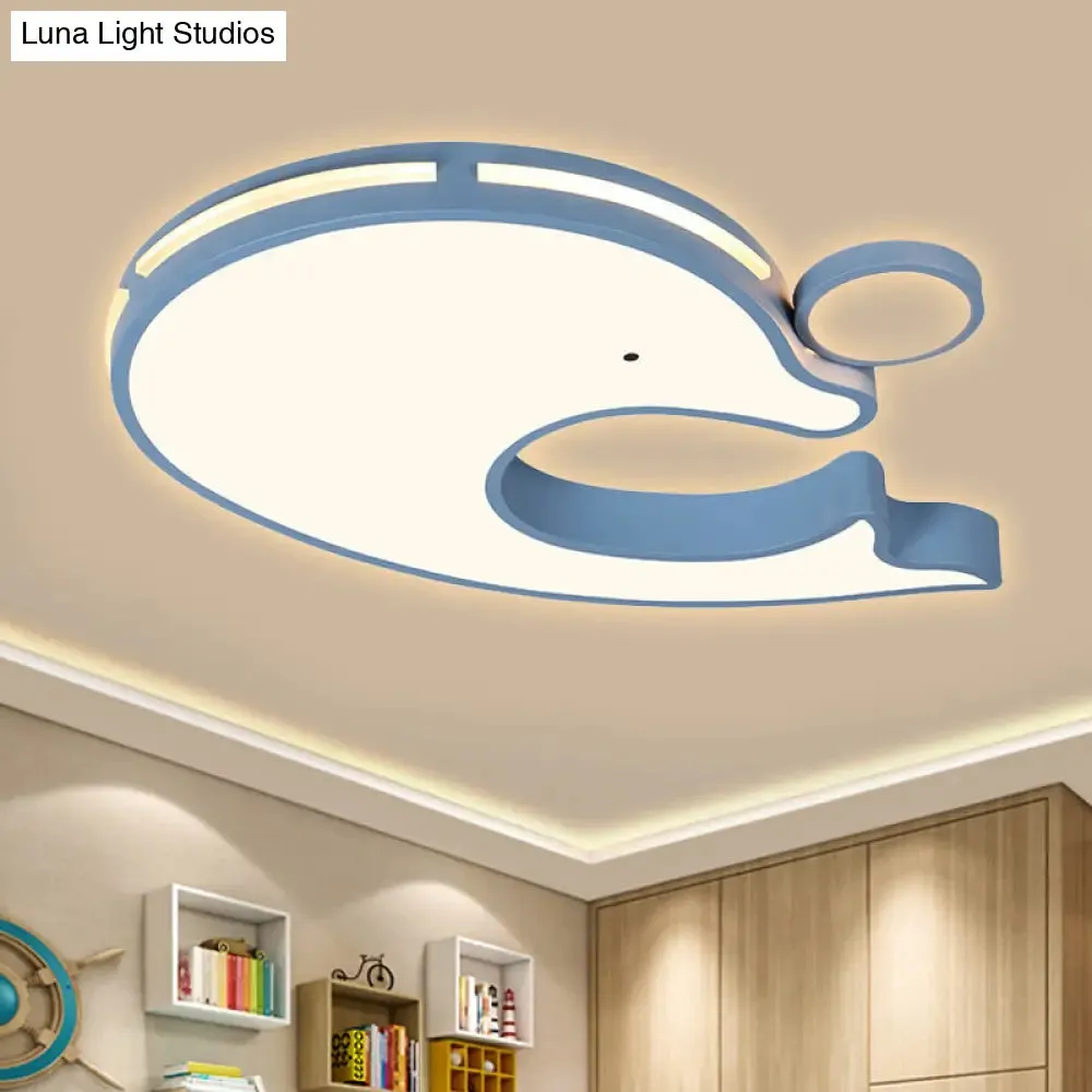 Adorable Acrylic Dolphin LED Ceiling Light - Perfect for Baby Room or Kindergarten!