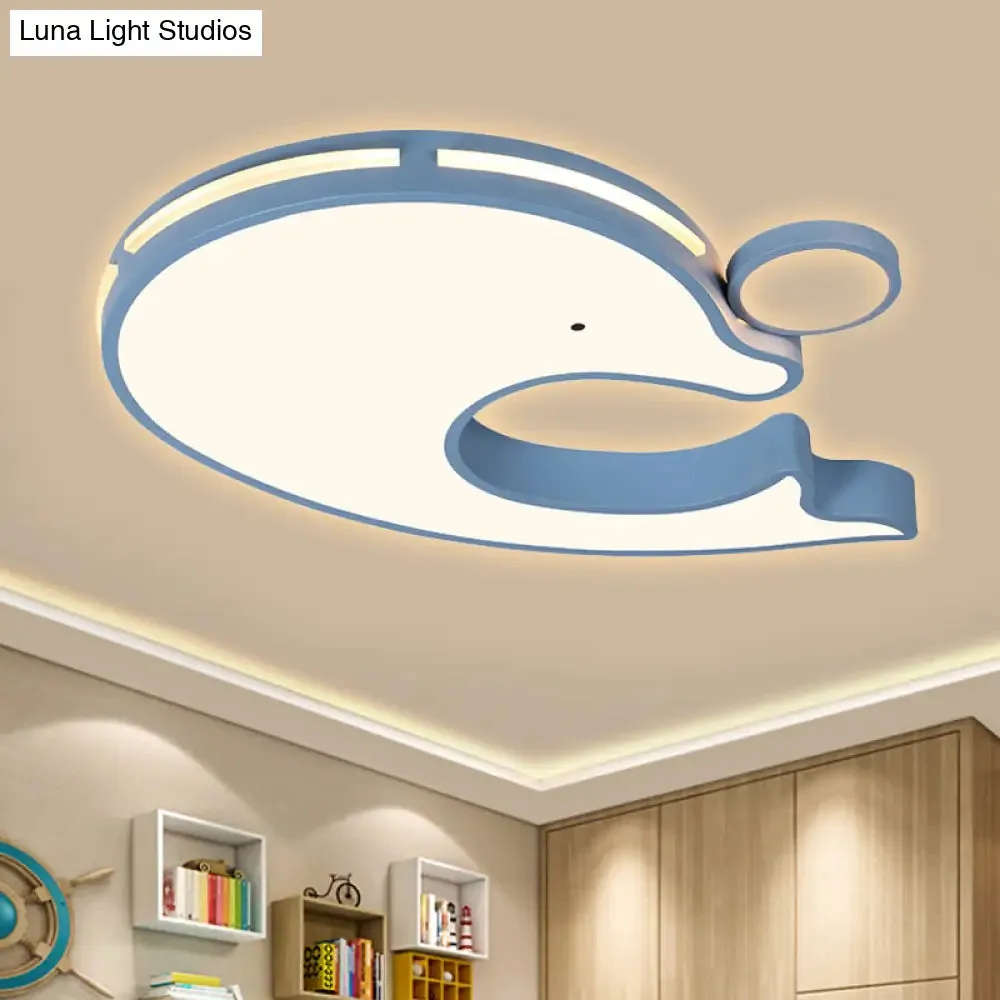 Adorable Acrylic Dolphin LED Ceiling Light - Perfect for Baby Room or Kindergarten!