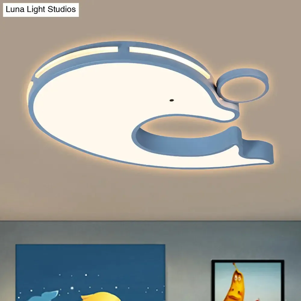 Adorable Acrylic Dolphin LED Ceiling Light - Perfect for Baby Room or Kindergarten!