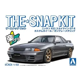 Aoshima A006634 1/32 Nissan R32 Skyline GT-R Custom Wheel Gun-Gray Metallic Snap Kit No.14-SP1