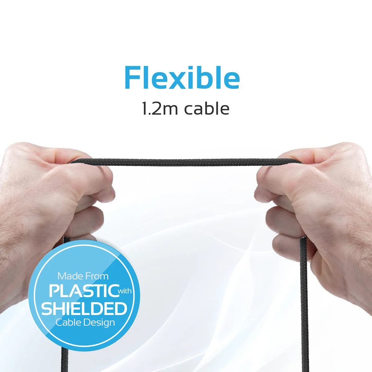 Apple MFi Trio-ended Charge and Sync Cable with Lightning, Type-C, and Micro-USB Connectors