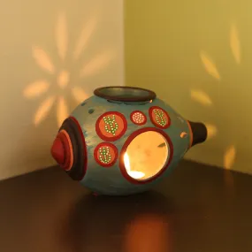 Aroma Diffuser | Oasis Shankh | Terracotta | Hand-Painted | Turquoise Blue