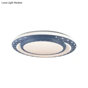 Art Deco LED Flush Mount Ceiling Light for Nursing Room - Acrylic Round Style