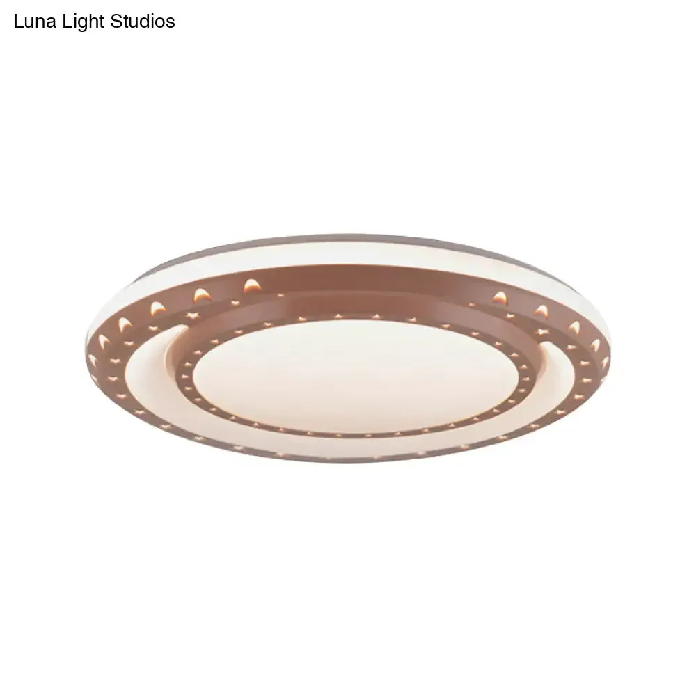 Art Deco LED Flush Mount Ceiling Light for Nursing Room - Acrylic Round Style