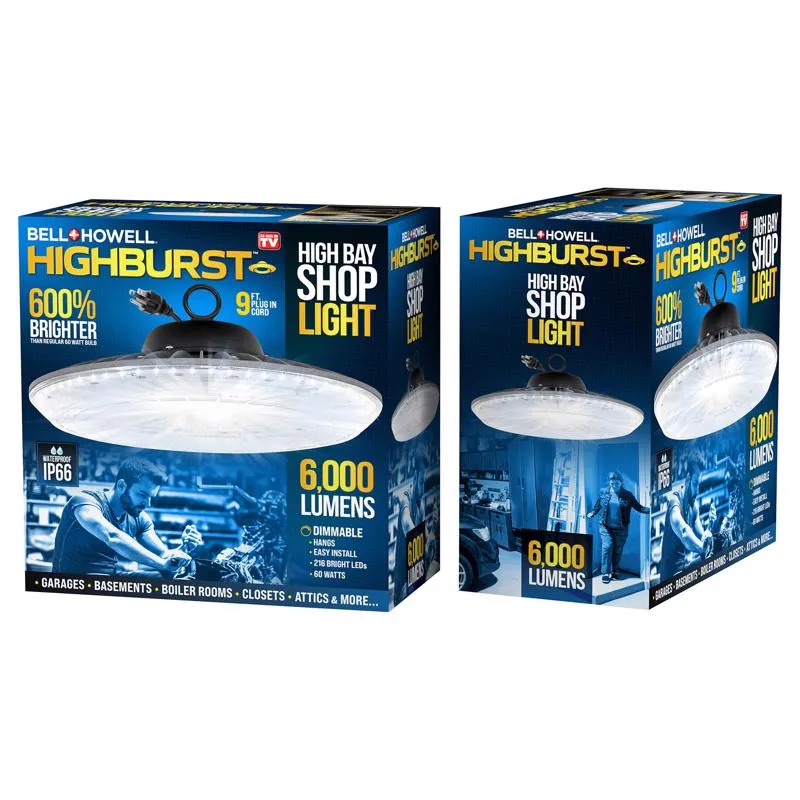 Bell   Howell Highburst 6.6 in. 1-Light each 55 W LED Shop Light