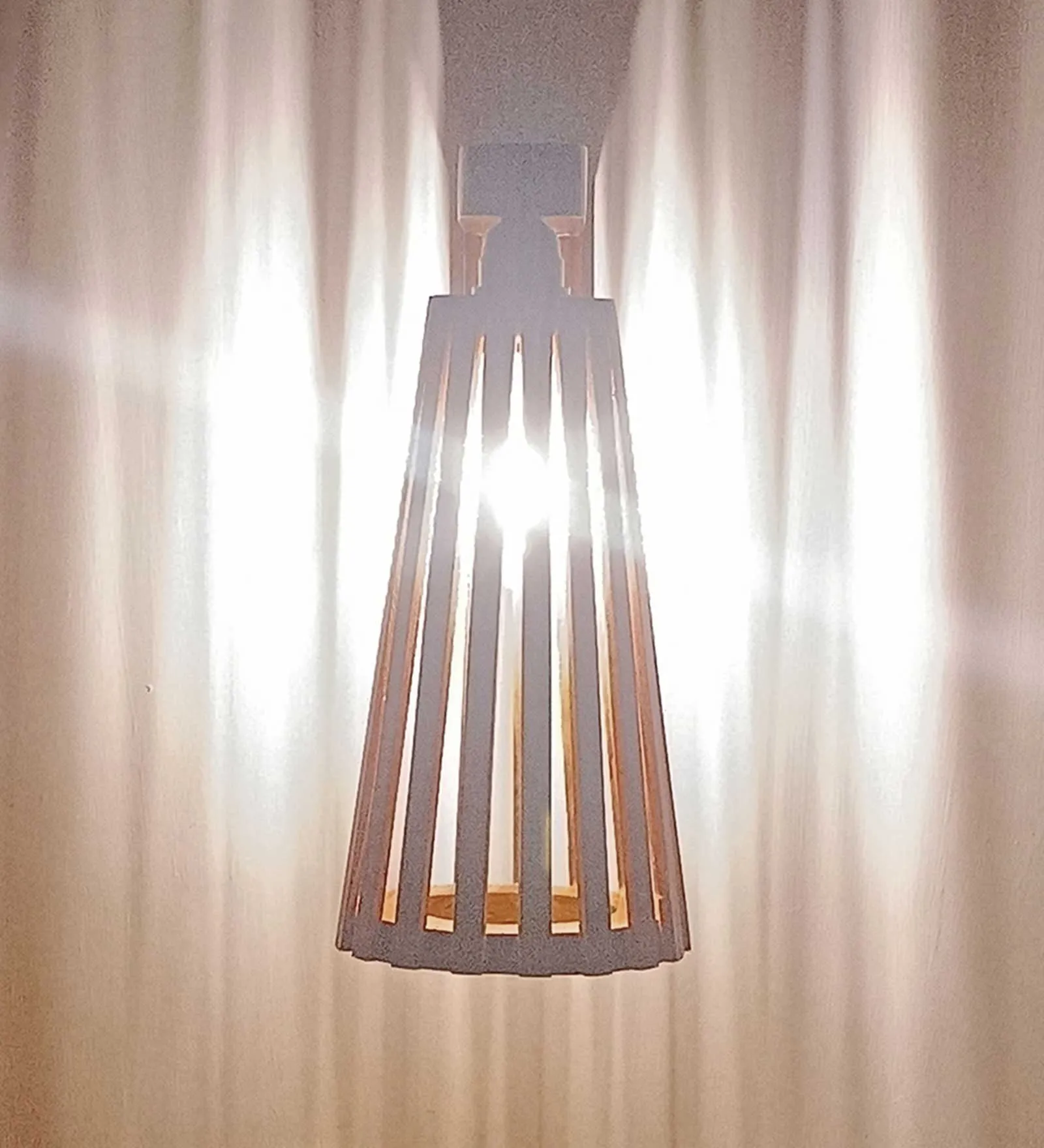 Billet Brown Wooden Wall Light