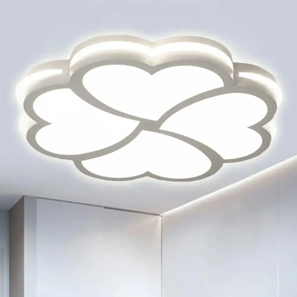 Blossom Kindergarten LED Flush Mount Ceiling Light in Modern Acrylic - White