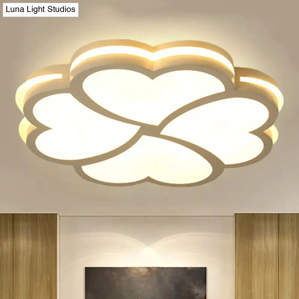 Blossom Kindergarten LED Flush Mount Ceiling Light in Modern Acrylic - White