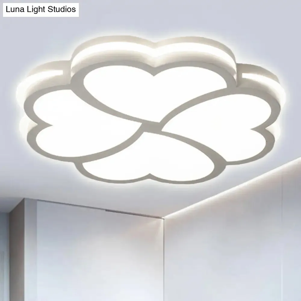 Blossom Kindergarten LED Flush Mount Ceiling Light in Modern Acrylic - White