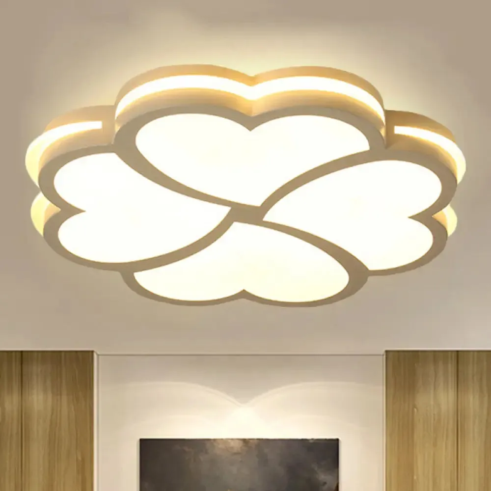 Blossom Kindergarten LED Flush Mount Ceiling Light in Modern Acrylic - White