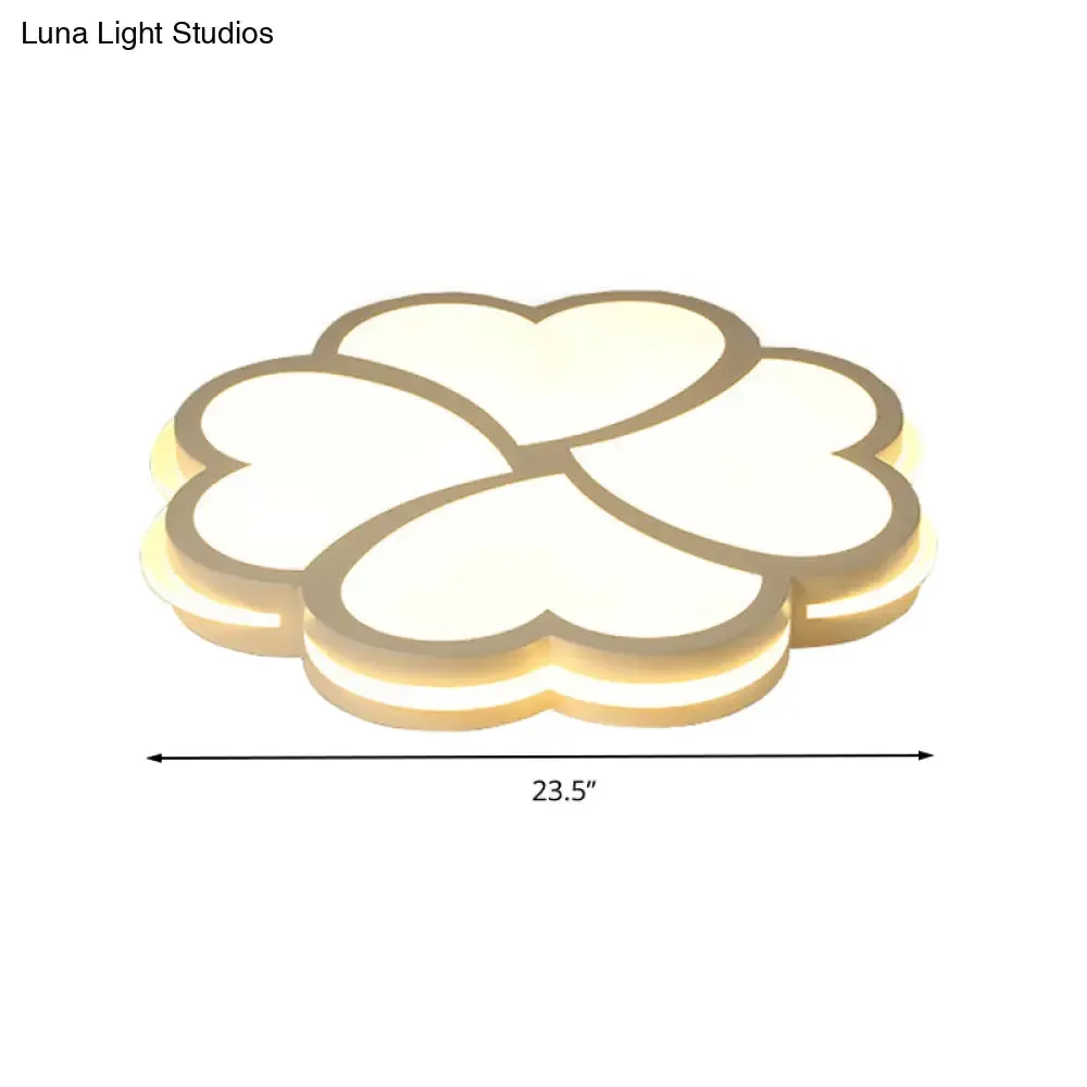 Blossom Kindergarten LED Flush Mount Ceiling Light in Modern Acrylic - White