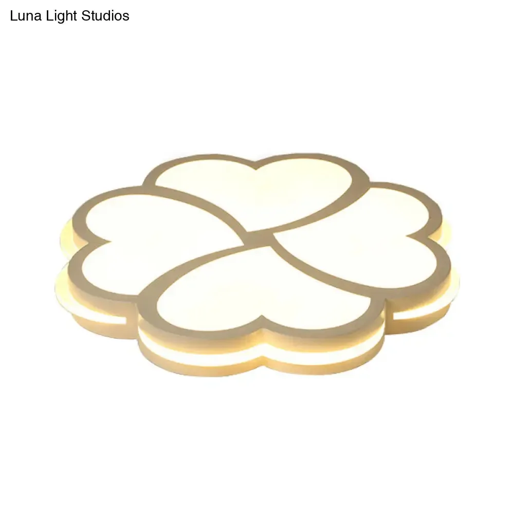 Blossom Kindergarten LED Flush Mount Ceiling Light in Modern Acrylic - White