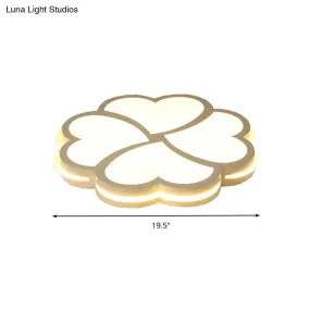 Blossom Kindergarten LED Flush Mount Ceiling Light in Modern Acrylic - White