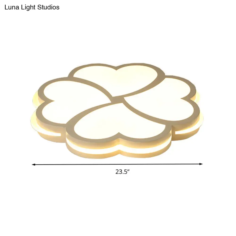 Blossom Kindergarten LED Flush Mount Ceiling Light in Modern Acrylic - White
