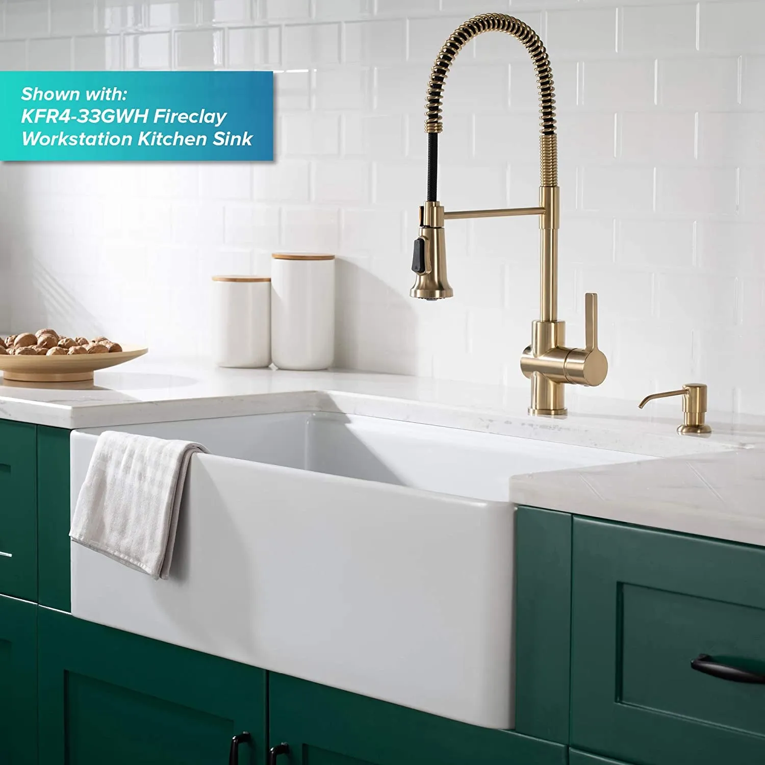 Britt Commercial Style Kitchen Faucet in Spot Free Antique Champagne Bronze,