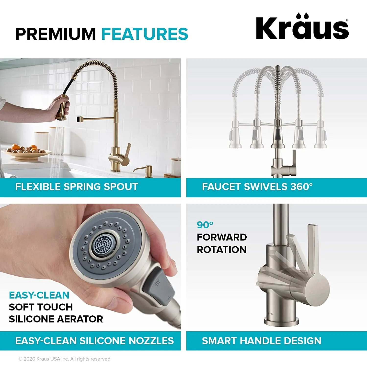 Britt Commercial Style Kitchen Faucet in Spot Free Antique Champagne Bronze,