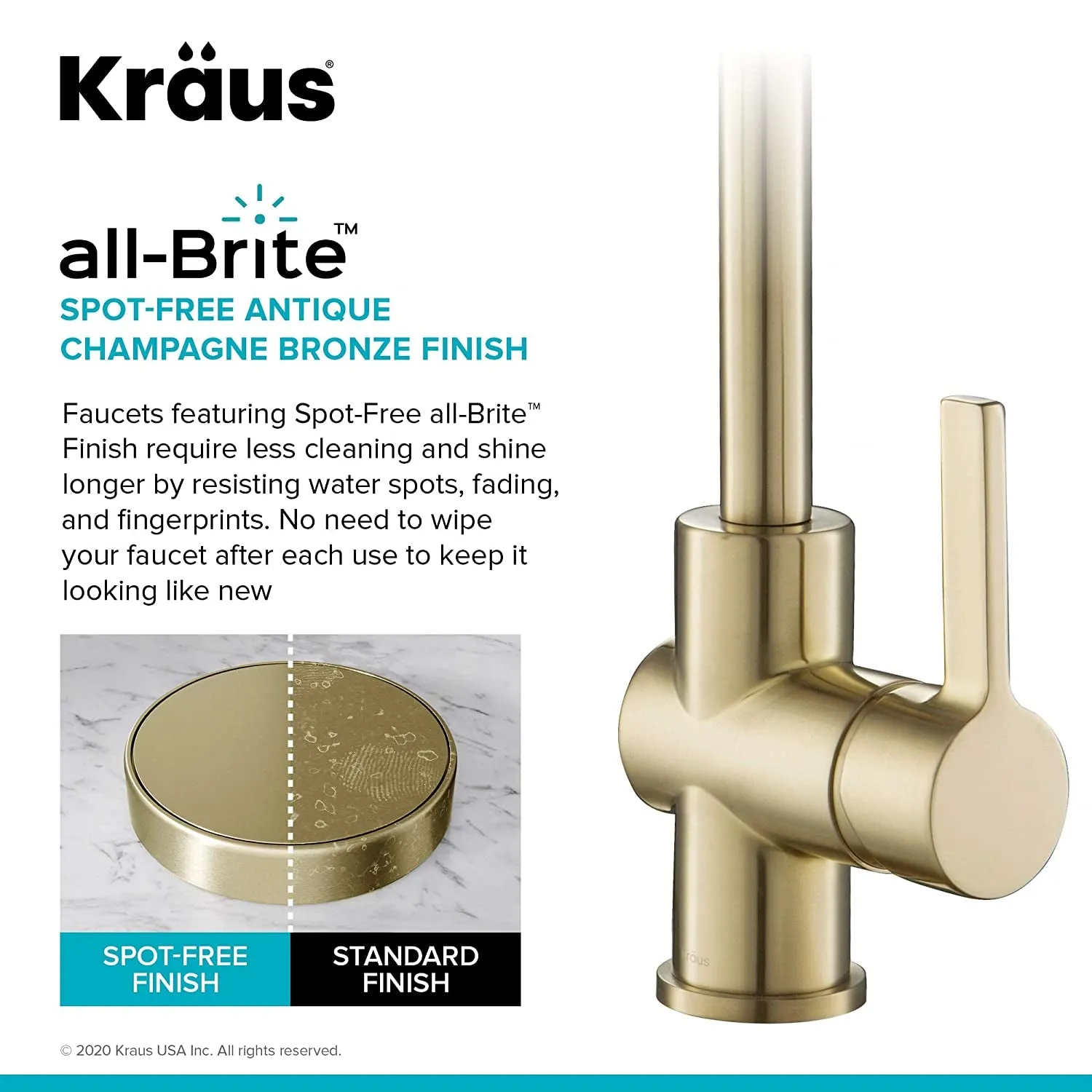 Britt Commercial Style Kitchen Faucet in Spot Free Antique Champagne Bronze,