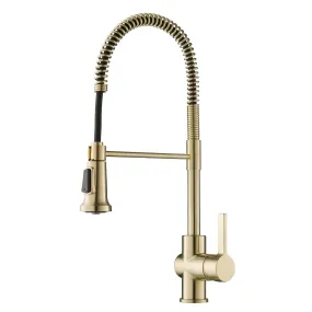Britt Commercial Style Kitchen Faucet in Spot Free Antique Champagne Bronze,