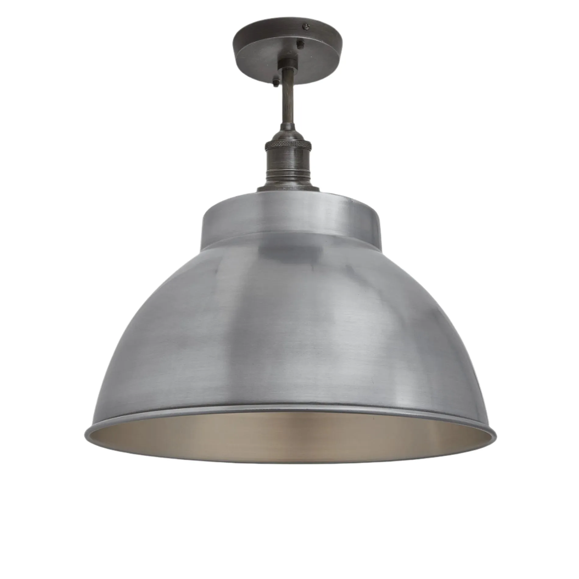 Brooklyn Dome Flush Mount - 13 Inch - Light Pewter