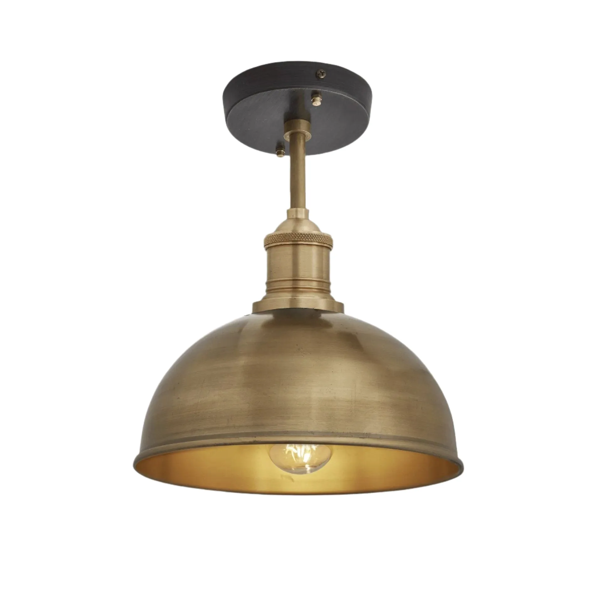 Brooklyn Dome Flush Mount - 8 Inch - Brass