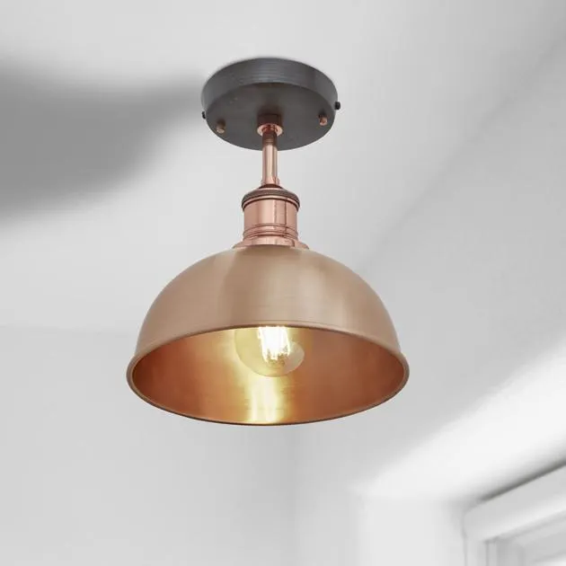 Brooklyn Dome Flush Mount - 8 Inch - Copper