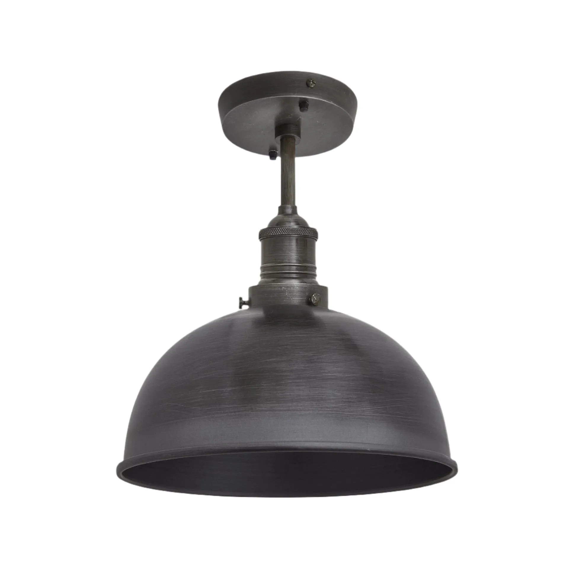 Brooklyn Dome Flush Mount - 8 Inch - Pewter