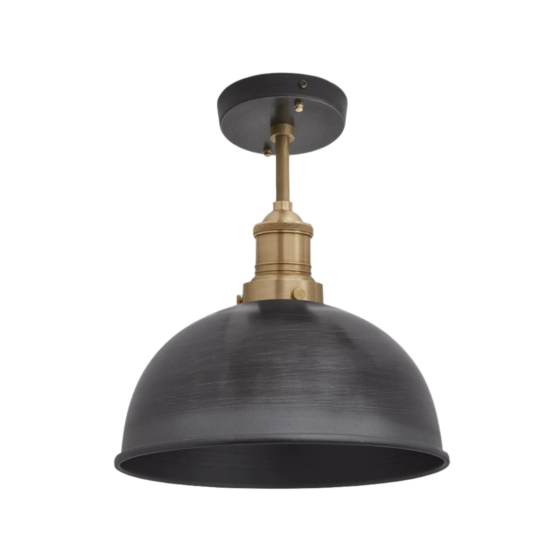 Brooklyn Dome Flush Mount - 8 Inch - Pewter