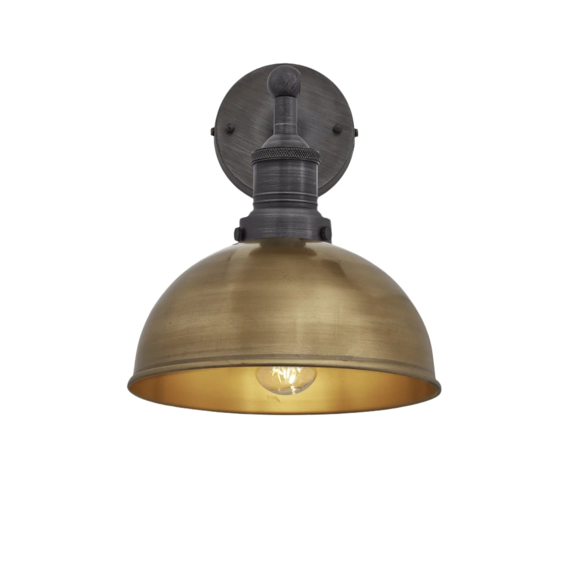 Brooklyn Dome Wall Light - 8 Inch - Brass