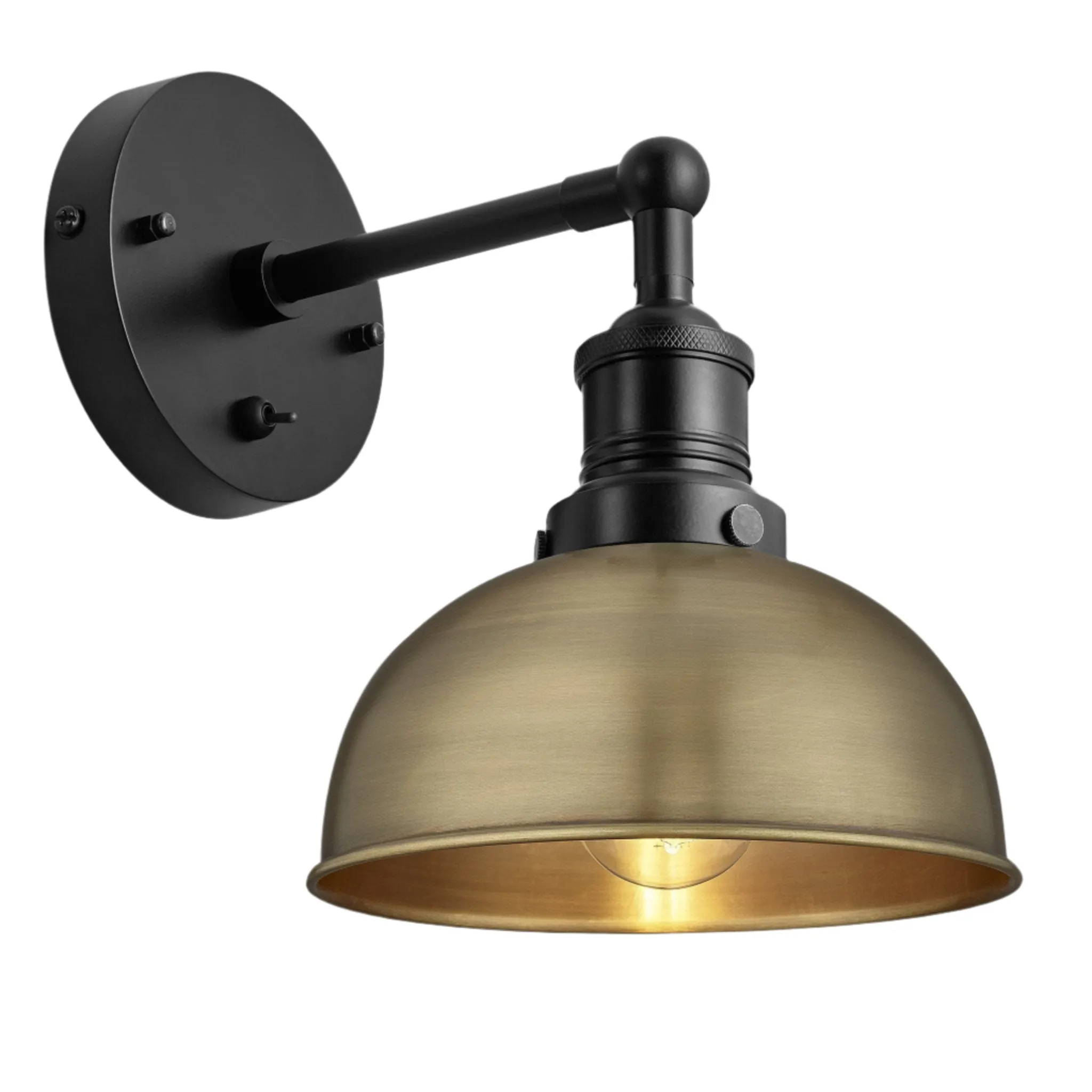 Brooklyn Dome Wall Light - 8 Inch - Brass