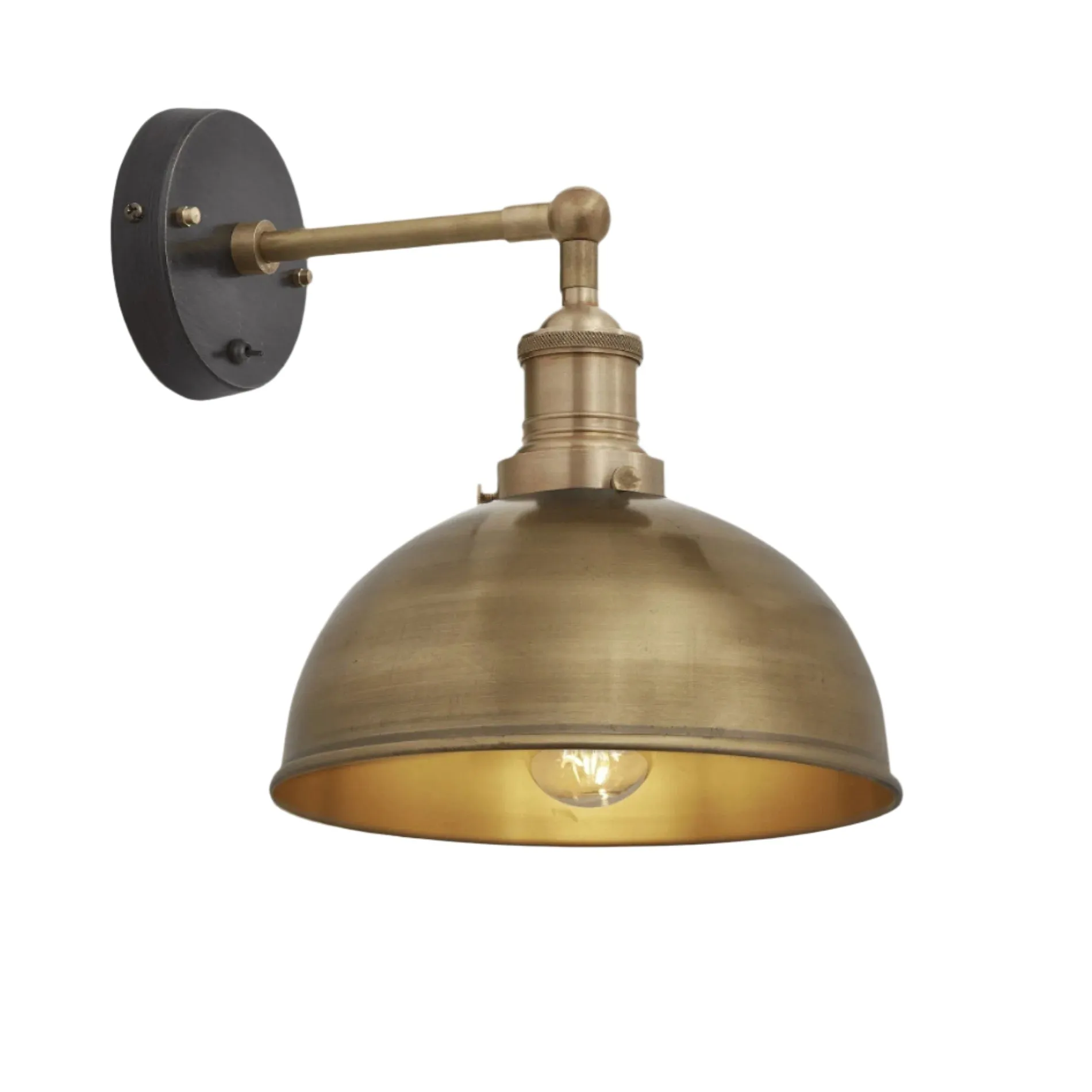 Brooklyn Dome Wall Light - 8 Inch - Brass