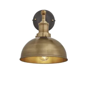 Brooklyn Dome Wall Light - 8 Inch - Brass