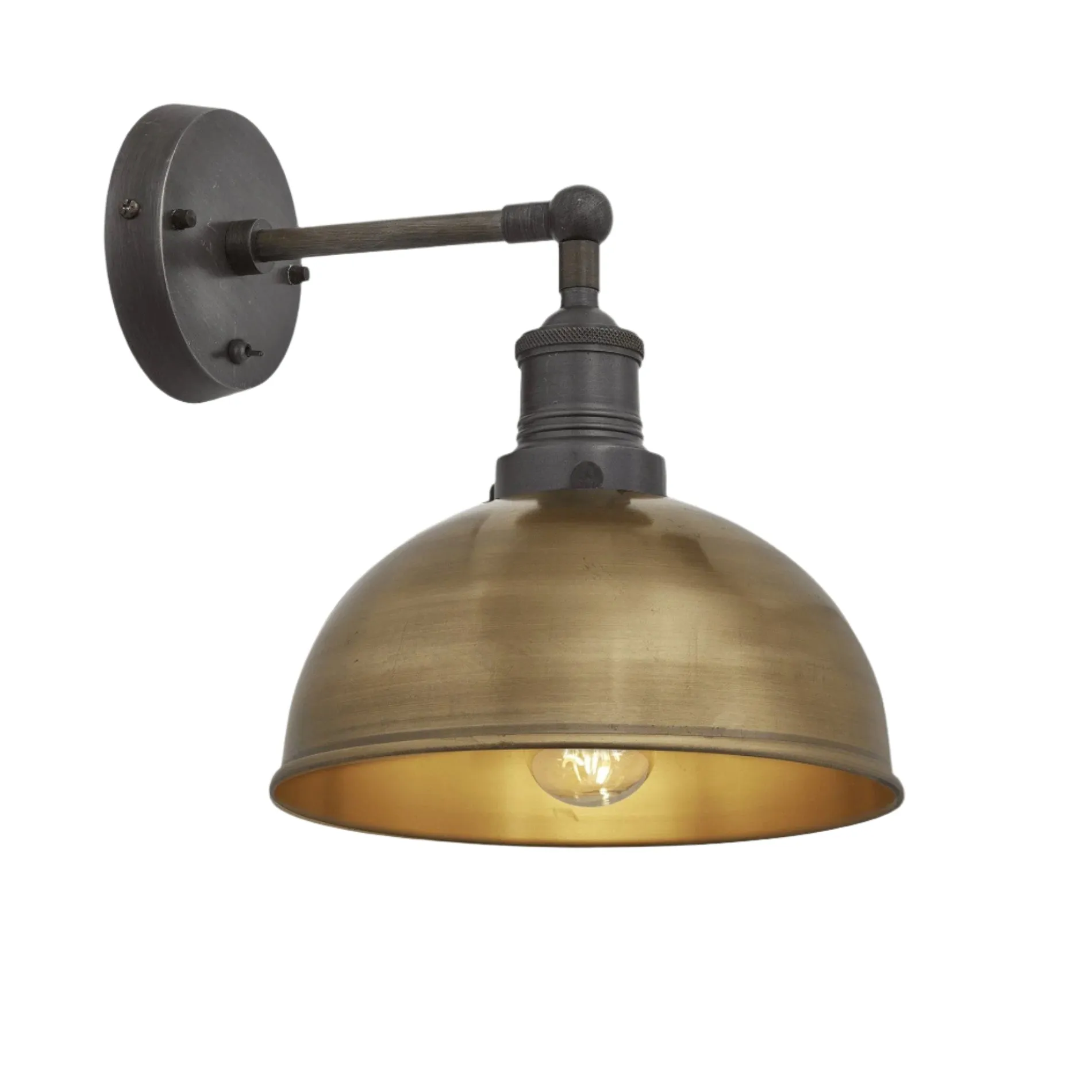 Brooklyn Dome Wall Light - 8 Inch - Brass