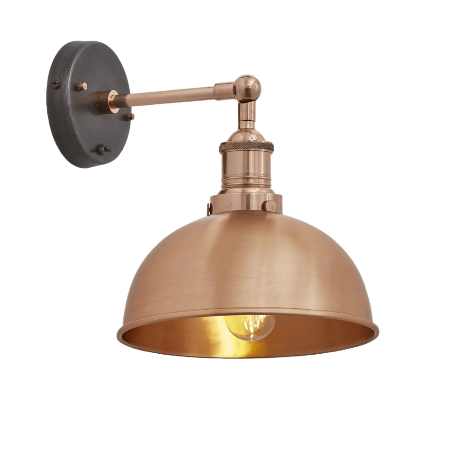 Brooklyn Dome Wall Light - 8 Inch - Copper
