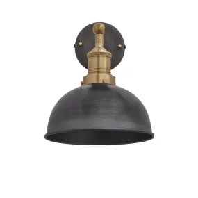 Brooklyn Dome Wall Light - 8 Inch - Pewter