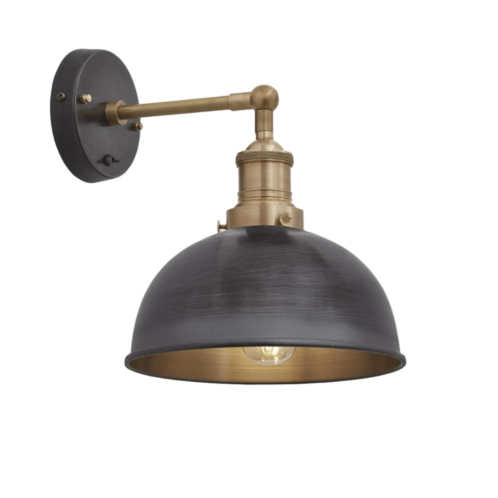 Brooklyn Dome Wall Light - 8 Inch - Pewter