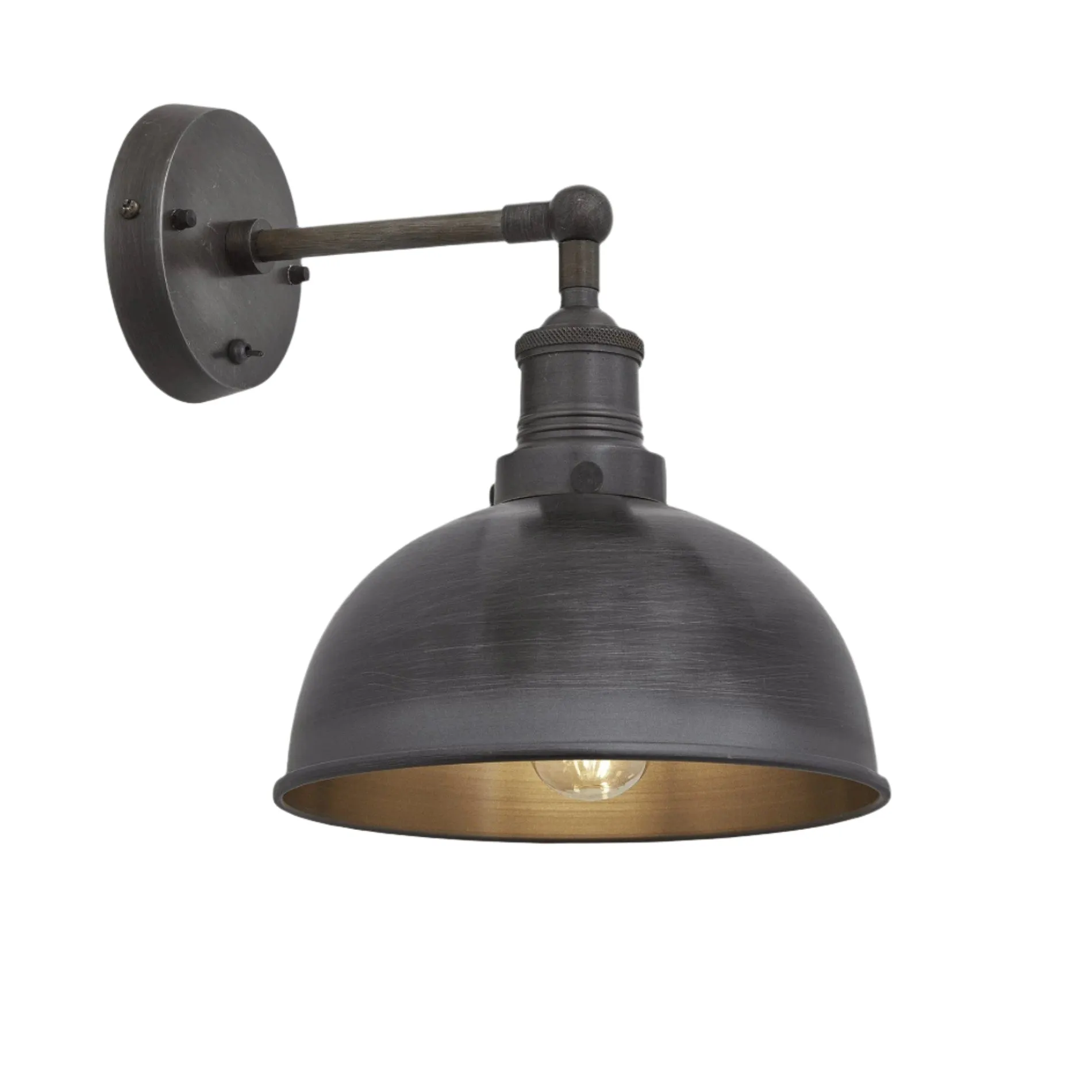 Brooklyn Dome Wall Light - 8 Inch - Pewter