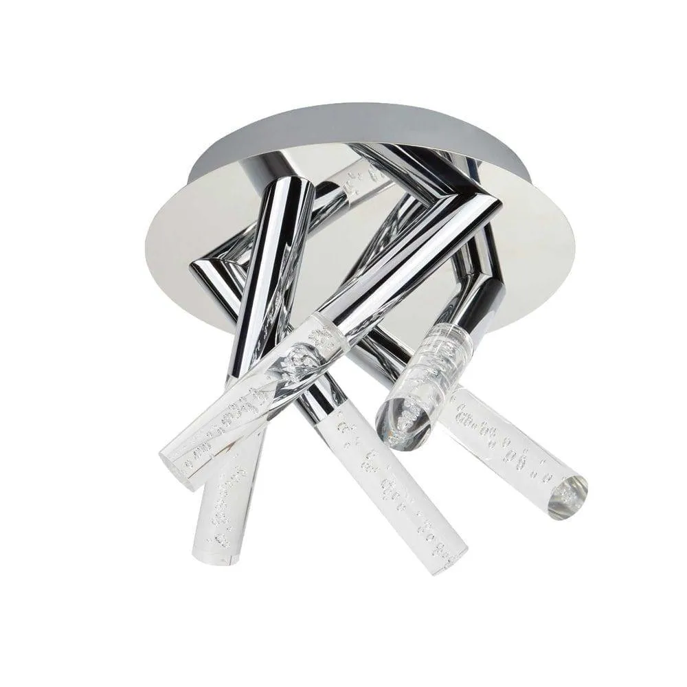 Bubbles 5 Light Chrome Flush Bathroom Ceiling Light