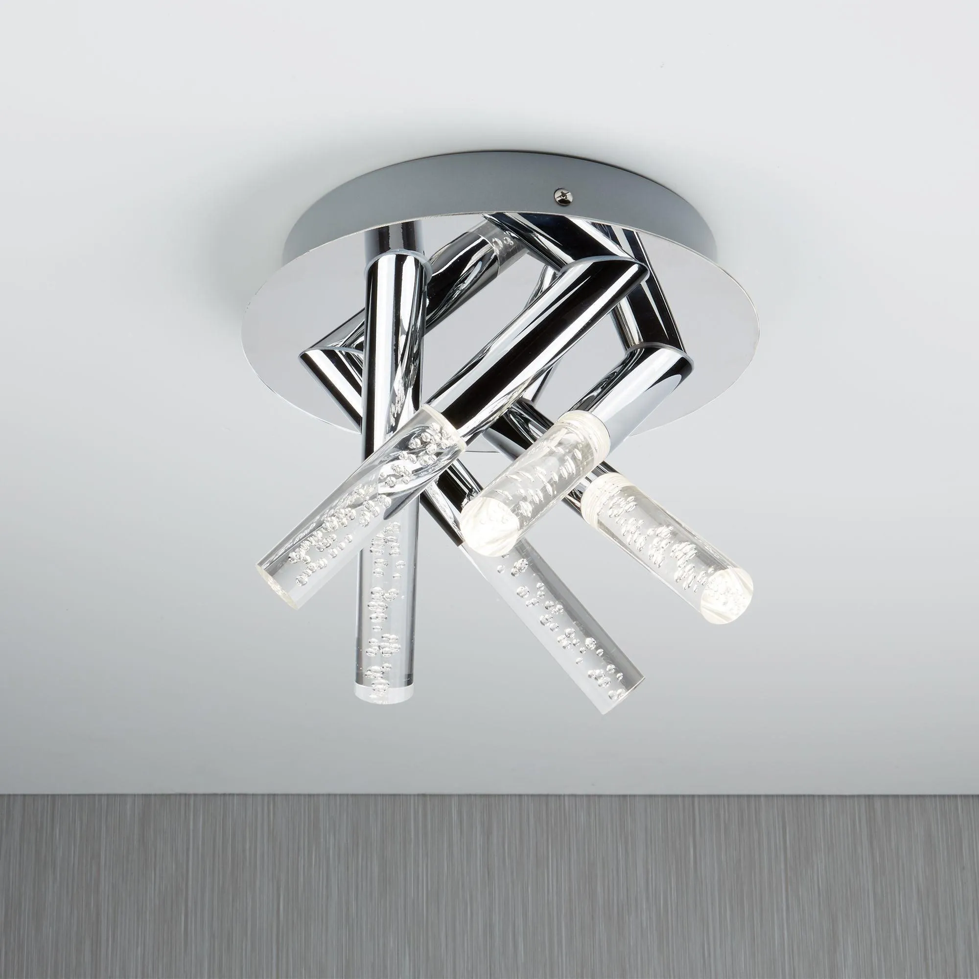 Bubbles 5 Light Chrome Flush Bathroom Ceiling Light