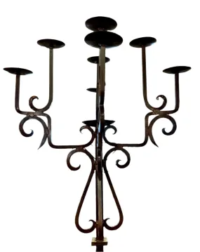 Candelabra, Floor Standing, Iron, Nine Candle Holders