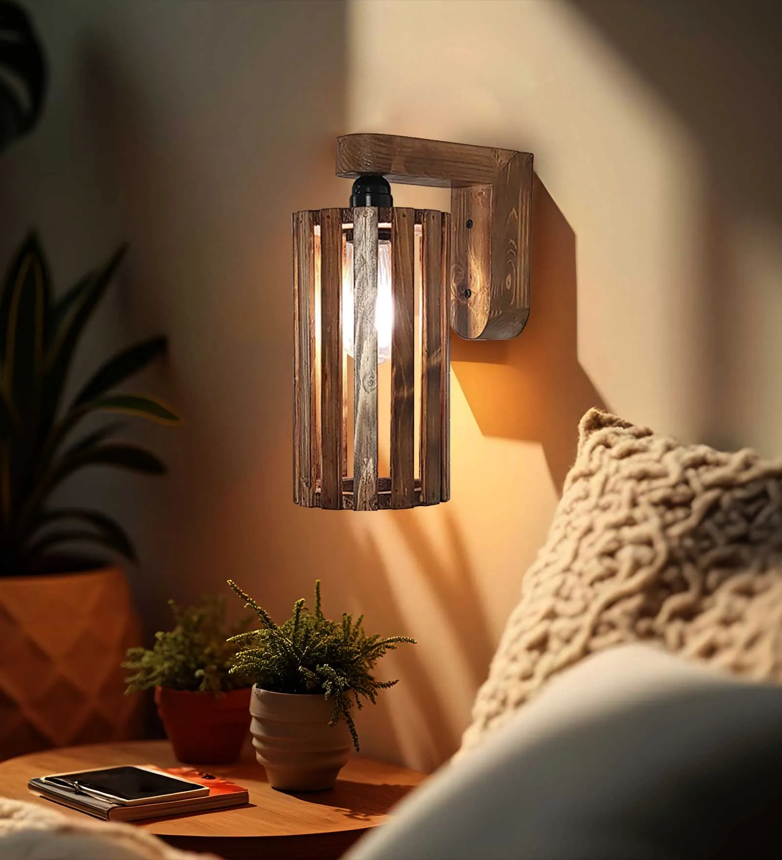 Casa Brown Wooden Wall Light