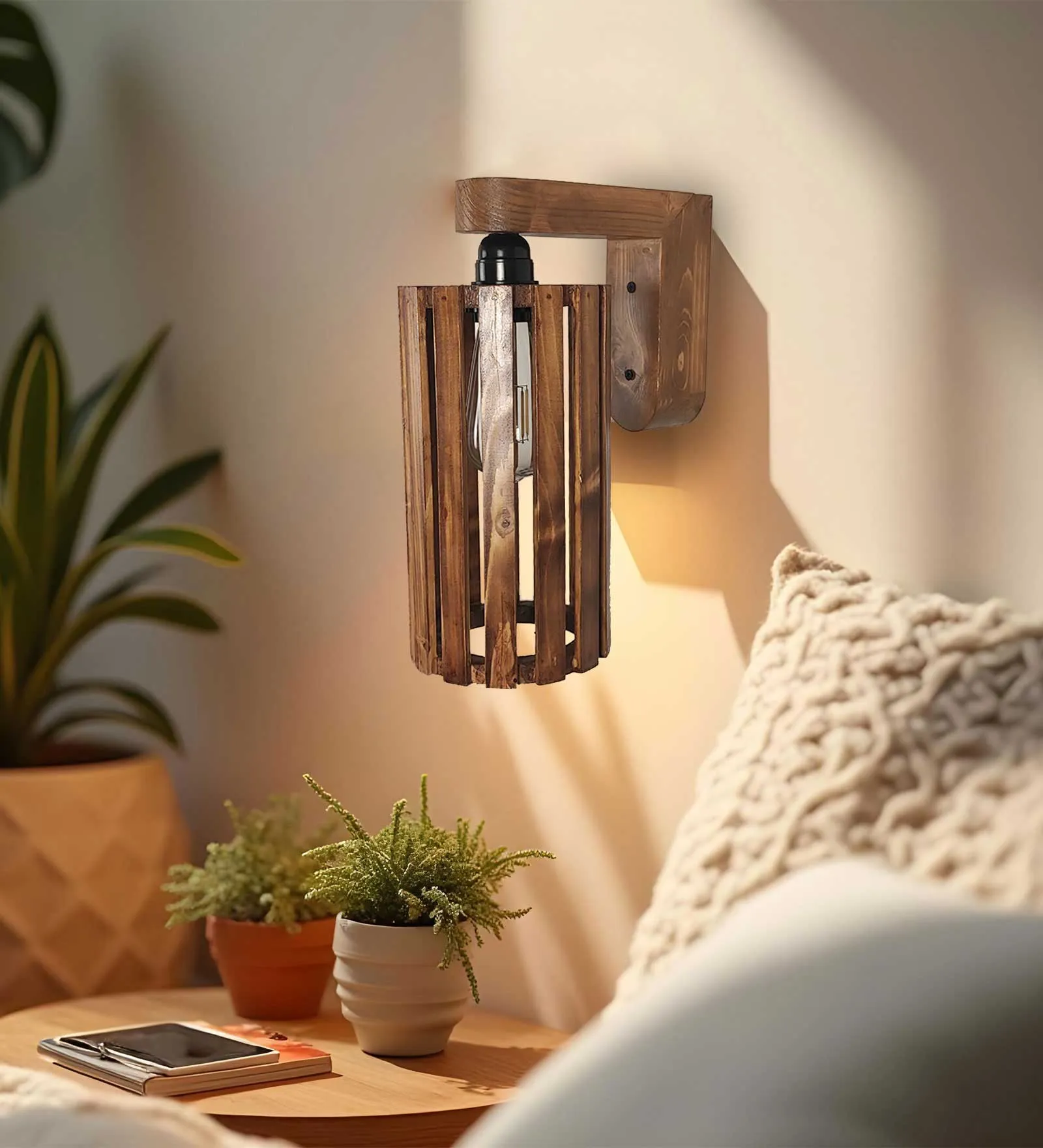 Casa Brown Wooden Wall Light