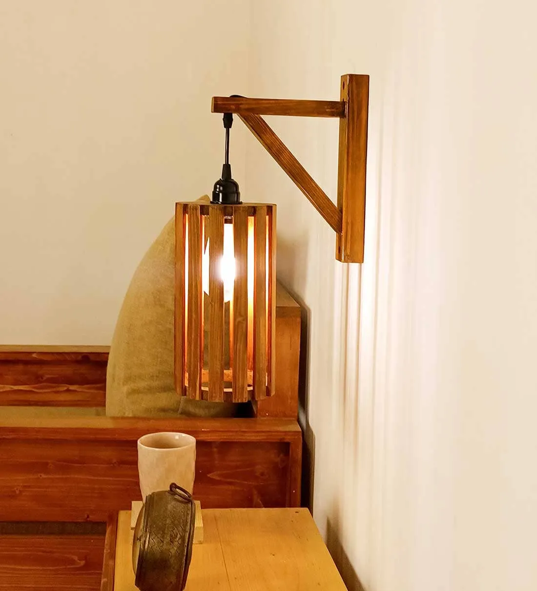 Casa L Brown Wooden Wall Light